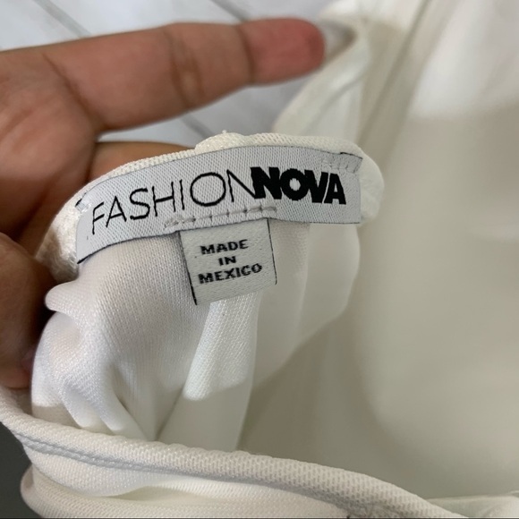 NWOT Fashion Nova White Ruched Mesh Behavior Mini Cocktail Bachelorette Dress - Picture 8 of 10